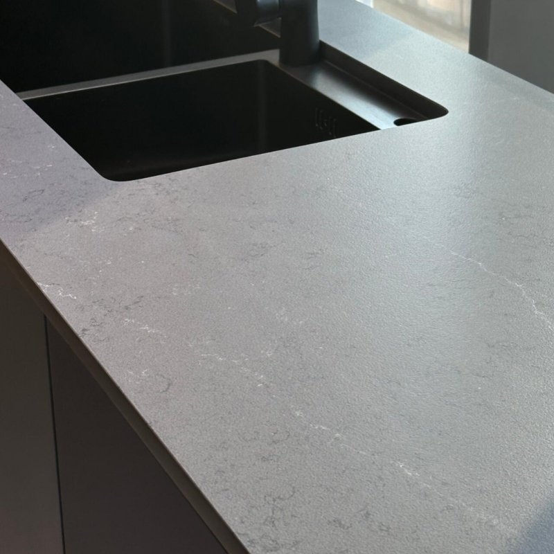 grey quartz stone kitchen countertop