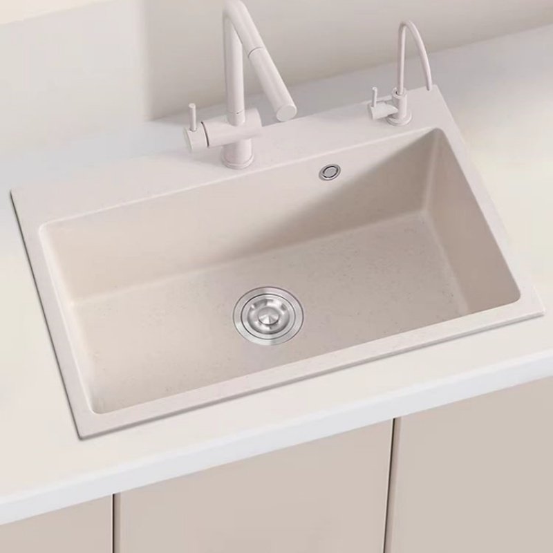 Cream color quartz sink