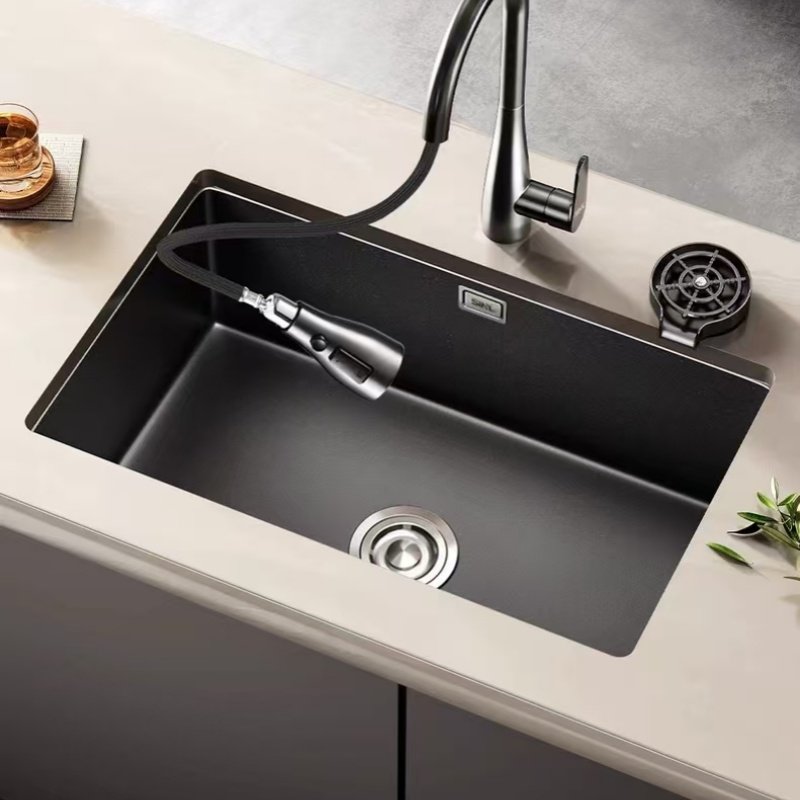 black granite sink