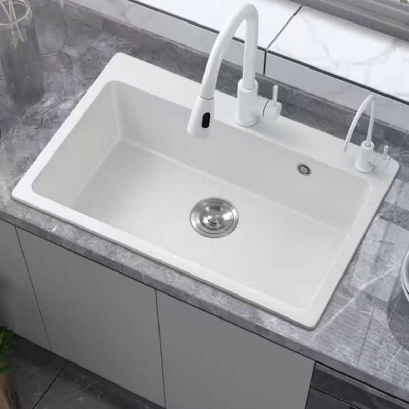 white granite sink